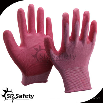 SRSAFETY 13 gauge knitted colorful samples pu gloves